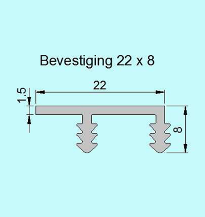 PlasTec standard Profile Connection 22 x 8