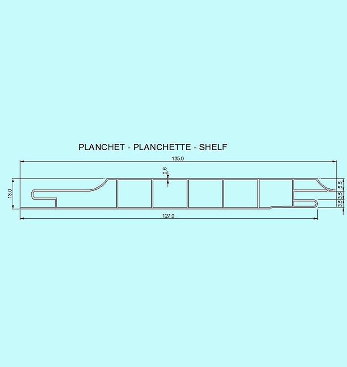 PlasTec, Données techniques | PlasTec Profilé planchette thermoplastique