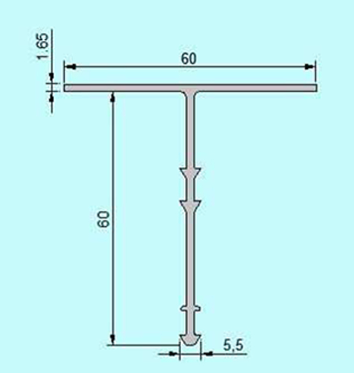 PlasTec, Données techniques | PlasTec Profilé T thermoplastique