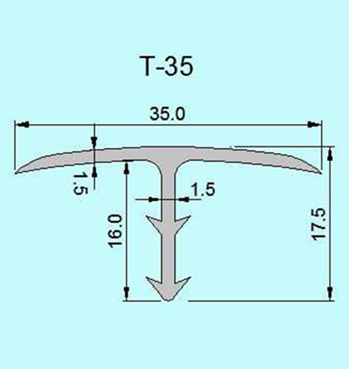 PlasTec, Données techniques | PlasTec Profilé T thermoplastique