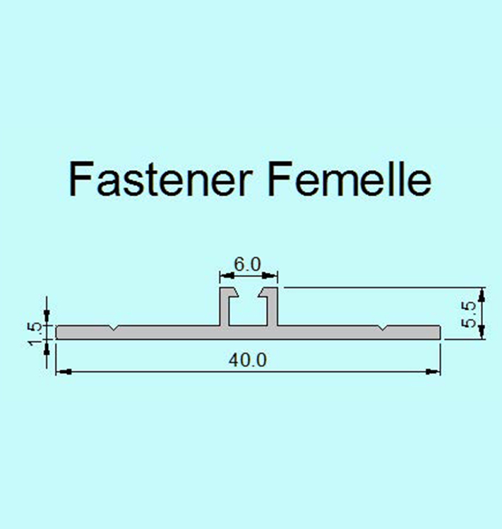 PlasTec standard Connecting profile Fastener female